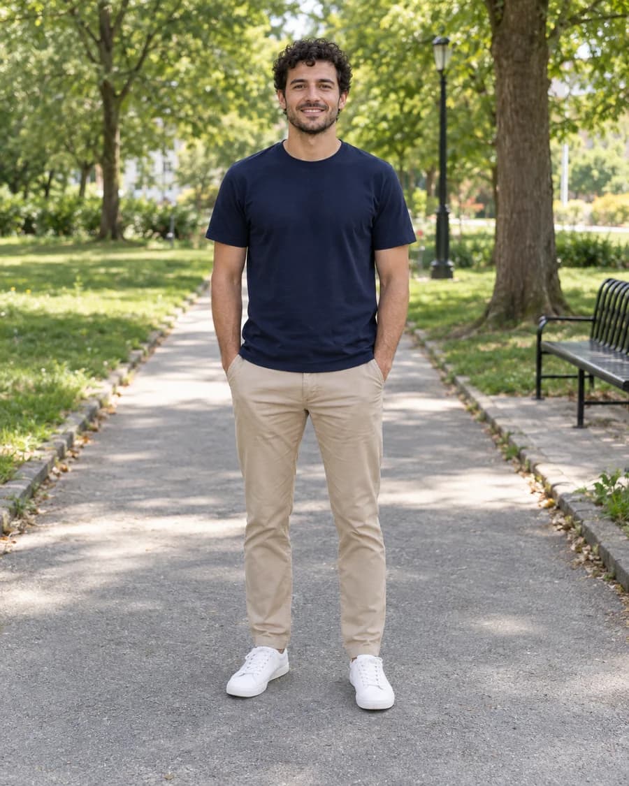 A clear head-to-toe photo of one person